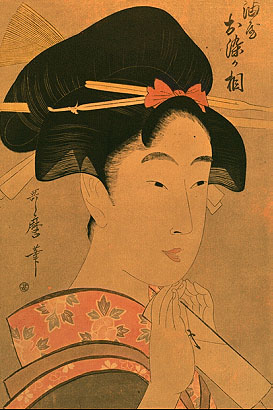 Утамаро Китагава "Красавица Осомэ из дома Абура-е" ок. 1799